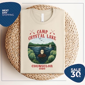 Camp Crystal Lake Shirt | Friday The 13th Jason Voorhees Horror Movie Shirt | Scary Movie Halloween T-Shirt | Vintage 80s Camp Crystal