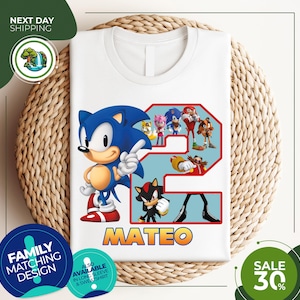 Custom Sonic Birthday Shirt | Sonic Birthday shirt personalized | Sonic The Hedgehog Birthday Shirt | Custom Family Sonic Birthday Shirt