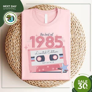 40th Birthday Shirt | Retro 1984 Birthday Shirt | 80&#39;s Hits | Women&#39;s 40th Birthday Shirt | 40th Birthday Gift | 40th Anniversary Tee