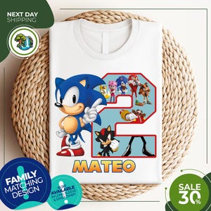 Custom Sonic Birthday Shirt | Sonic Birthday shirt personalized | Sonic The Hedgehog Birthday Shirt | Custom Family Sonic Birthday Shirt