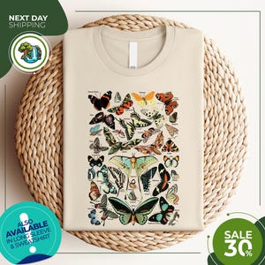 Vintage Butterfly & Moth TShirt | Cottagecore Aesthetic Butterfly Shirt | Gift For Her | Nature Lover Tee | Boho Clothing
