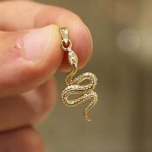 14K Gold Snake Pendant, Gold Snake Necklace, Animal pendant, Animal Jewelry, Gift For Her, 14k Gold Jewelry, Serpent Necklace, Snake Symbol