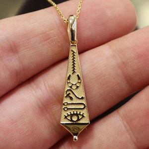 14K Gold Ägypten Kartusche Anhänger, Goldkette im ägyptischen Stil, Schmuck für Frauen, alte ägyptische Schriftkette, ägyptische Symbole Charme