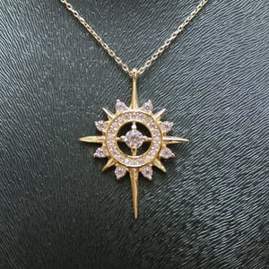 14k Gold North Star Necklace, Polaris Necklace, Pole Star Necklace, Gift for Her, Unique Gift, Northstar Charm, 14k Gold Pendant, Jewelry
