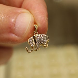 14k Gold Elephant Pendant, Animal Figure Necklace, Minimalist Necklace, Gift for Her, Elephant Pendant, Elephant Jewelry, Everyday Jewelry
