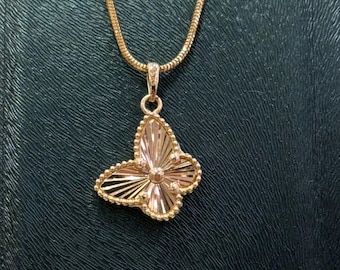 14K Gold Butterfly Pendant, Gold Butterfly Necklace, 14k Butterfly Necklace, Gift for Her, Gold Jewelry, Necklace for Women, Butterfly Charm
