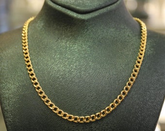 【14金】14K ゴールド キューバンリンクチェーンネックレス 56cm 14金】14K ゴールド キューバンリンクチェーンネックレス 56cm Amazon