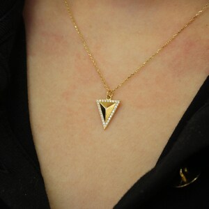 14k Triangle Gold Pendant, 14k Gold Necklace, Gift For Her, Minimalist Gold, Dainty Necklace for Women, Jewelry Gold, Birthday Gift for Her