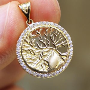 14K Solid Gold Tree of Life Necklace, Gold Necklace, Dainty Tree of Life Necklace, 14K Jewelry, Gift for Her, 14K Gold Tree of Life Pendant