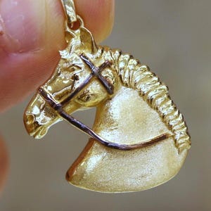 14K Gold Horse Pendant, 14K Horse Gold Necklace, Horse Head Pendant, Gift for Him, Necklace for Women, Animal Jewelry, Gift For Horse Lovers