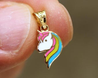 14K Gold Unicorn Pendant, Unique Horse Jewelry, Minimalist Gold Necklace, Dainty Necklace for Women, Gold Jewelry, Cute Minimalist Jewelry