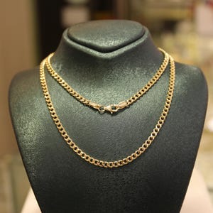 14k Gold Curb Chain Necklace, 14k Miami Cuban, 2.90mm 14k Solid Gold Curb Cuban Chain, 14k Gold Chain, 14k Gold Jewelry, Cuban Link Chain