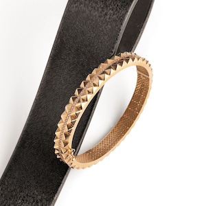 14k Gold Bangle Bracelet, Gold Stacking Bracelet, 8MM Gold Bangle, Stacking Engraved Bangle, Gift For Her, Simple Gold Bangle Bracelet