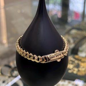 14K Gold Miami Curb Chain Bracelet, 14K Miami Cuban, 7 mm, Gold Curb Cuban Chain, 14K Gold Bracelet, Cuban Link Chain Bracelet, Gift for Her