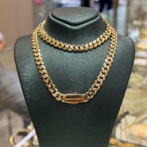 14K Gold Curb Chain Necklace, 14K Cuban Curb Chain, 6.75 mm, 14k Gold Curb Cuban Chain, 14k Gold Chain, 14k Gold Jewelry, Cuban Link Chain
