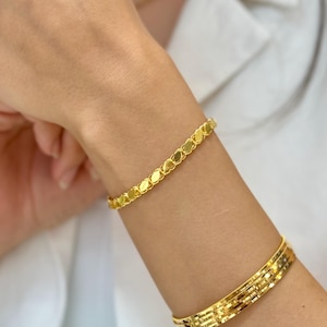 22K Gold Mirror Chain Bracelet, 4.85 mm Chain Bracelet, Luxury 22K Gold Bracelet Jewelry, Bracelet for Women, 22k Jewelry, 22k Pure Gold