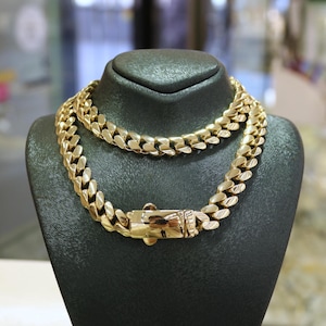 14k Gold Miami Curb Chain Necklace, 14k Miami Cuban, 9 mm, 14k Gold Curb Cuban Chain, 14k Gold Chain, 14k Gold Jewelry, Cuban Link Chain