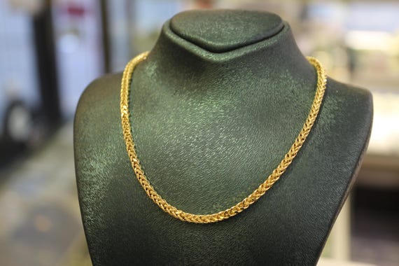 14K Gold Foxtail Chain Necklace, 2.80 Mm, Gold Chain, Jewelry for
