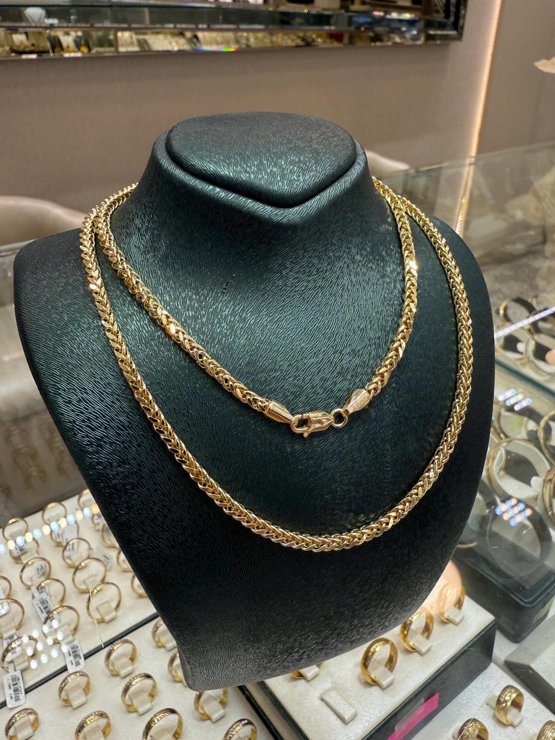 14K Fox tail ゴールドチェーン ネックレス 14k Gold Foxtail Chain
