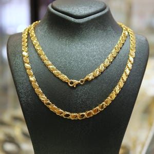 22K Gold Mirror Chain Necklace, 4.50 mm Chain Necklace, Luxury 22K Gold Chain Jewelry, Women Chain, 22k Gold Jewelry, 22k Pure Gold Chain