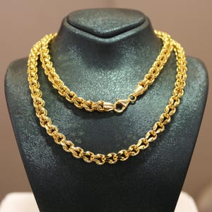 22K Pure Gold Chain Necklace, 5.30mm Gold Chain, Jewelry for Women, 22K Pure Gold Chain Gold Necklace, Chain for Men, 22K Gold Gift for Her