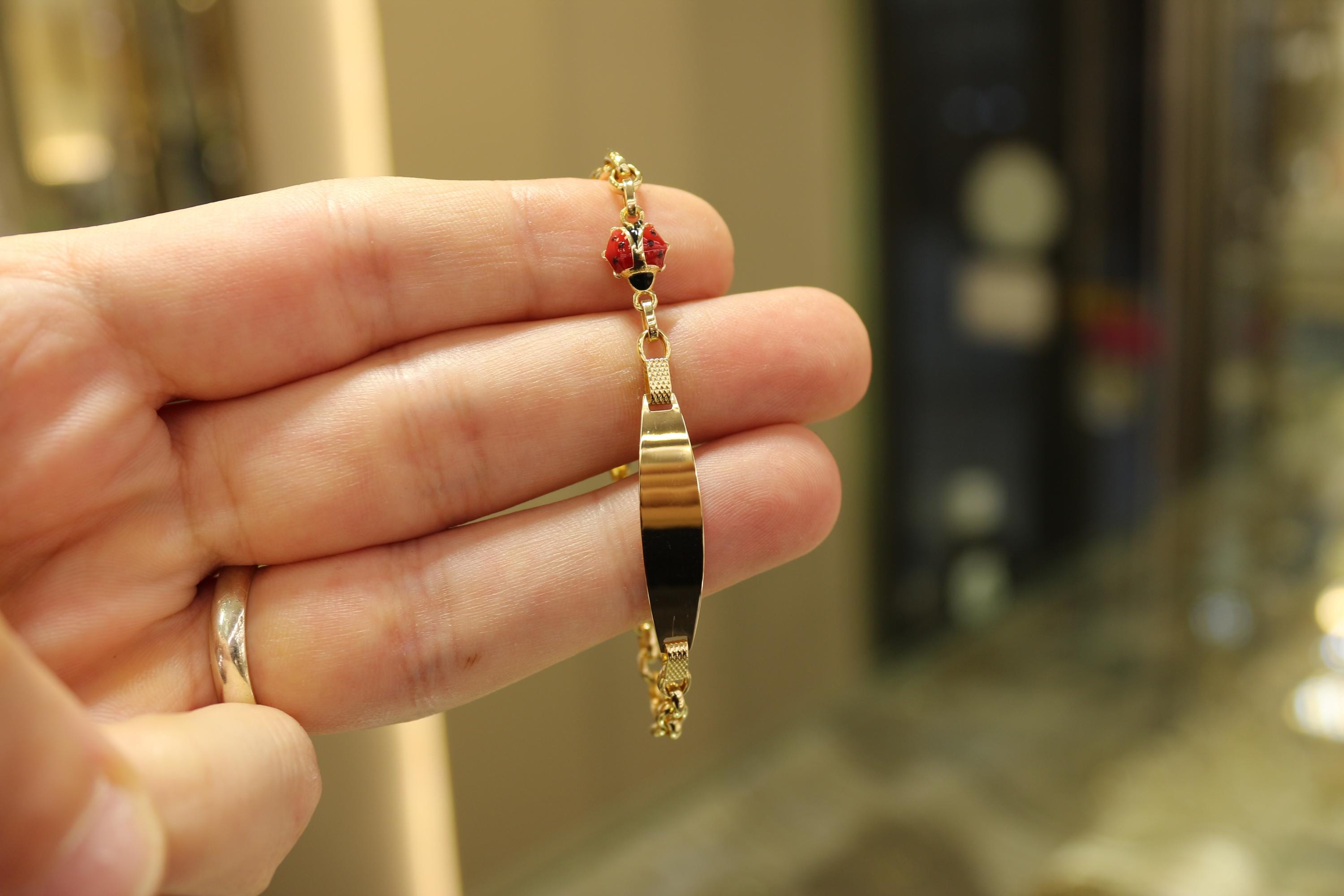 Infant 14k Gold Beaded Bracelet main image 0