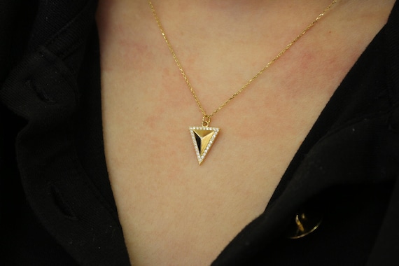 14k Triangle Gold Pendant, 14k Gold Necklace, Gift For Her, Minimalist Gold, Dainty Necklace for Women, Jewelry Gold, Birthday Gift for Her