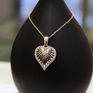 14K Gold Heart Necklace, 14k Gold Heart Pendant, Gift For Her, Tiny Heart, Dainty Necklace for Women, Jewelry Gold, Love Necklace for Her