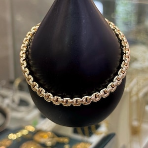 14k Gold Chain Link Bracelet, 4.80 mm Chain, Women’s Gold Bracelet, Women Gold Stacking Bracelet, 14k Gold Bracelet, Luxury Bracelet Women
