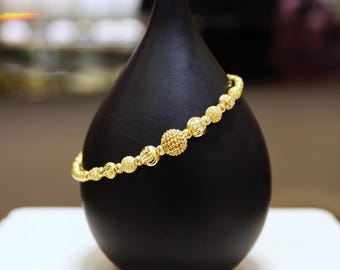 22K Gold Dorica Bead Ball Bracelet, Dorica Gold Bracelet, Jewelry for Women, Ball Gold Bracelet, Women Bracelet, 22k Gold Jewelry Bracelet