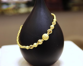 22K Gold Dorica Bead Ball Bracelet, Dorica Gold Bracelet, Jewelry for Women, Ball Gold Bracelet, Women Bracelet, 22k Gold Jewelry Bracelet