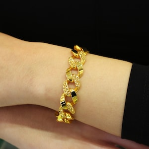 22K Gold Chain Bracelet, 22k Gold Chain Link Bracelet, 22K Pure Gold Bracelet, Luxurious Chain Link Design, Daily Bracelet, Wedding Jewelry