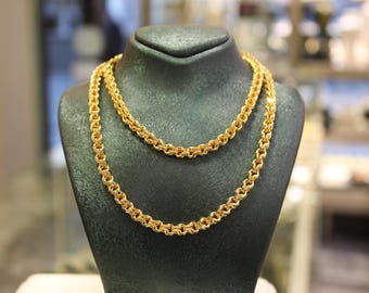 22K Pure Gold Chain Necklace, 4.25mm Gold Chain, Jewelry for Women, 22K Pure Gold Chain Gold Necklace, Chain for Men, 22K Gold Gift for Her