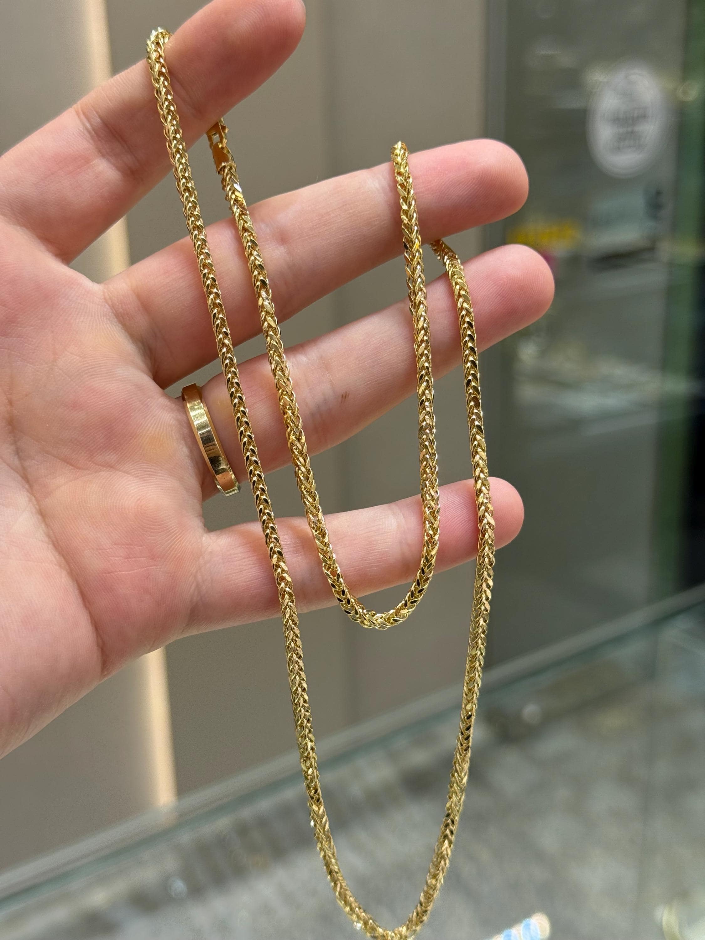 14k Gold Foxtail Chain Necklace, 2.40 Mm, Gold Chain, Jewelry for