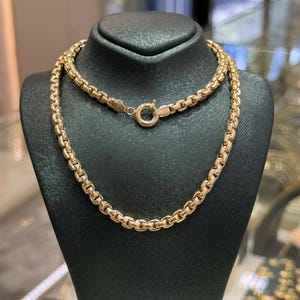 14K Gold Chain Necklace, 5 mm Chain, 14K Gold Chain, Unisex Gold Chain, Italian Style Statement Necklace, 14 Karat Yellow Gold Jewelry Gift