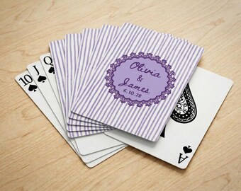Custom Wedding Playing Cards | Guest Book Alternative | Bulk Favors | Lavender & Purple