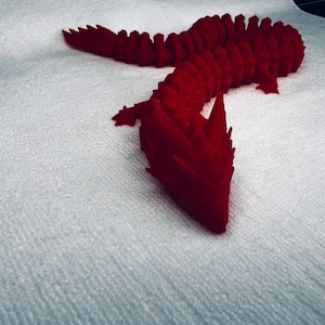 Dragon-Crystal Dragon-3d printed Dragon-Articulated Dragon-3D Printed Sensory Stress Fidget-Articulated Crystal Dragon-Fidget-dragon fidget