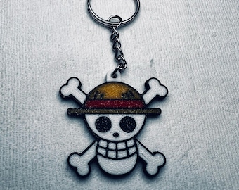 Llavero de sombrero de paja de One Piece, llavero de anime, llavero de One Piece