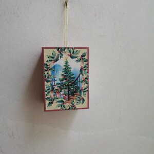 Xmas tree ornament, vintage xmas tree ornament in a box, traditional christmas tree miniature ornament in vintage box with xmas decor image 5