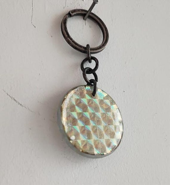 Vintage, plexi circle key ring, plexiglass, moder… - image 4