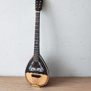 Wooden bouzouki miniature, vintage bouzouki miniature in its box, greek bouzouki decorative miniature, handmade musical instrument