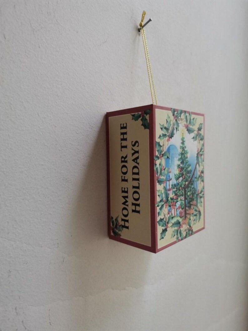 Xmas tree ornament, vintage xmas tree ornament in a box, traditional christmas tree miniature ornament in vintage box with xmas decor image 8