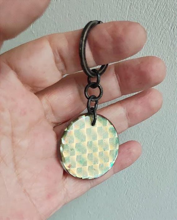 Vintage, plexi circle key ring, plexiglass, moder… - image 3