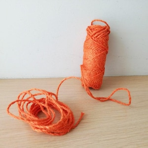 Orange juteschnur, dicke orange schnur, jute handwerk zwirn in gebrannte orange, handwerk und geschenk verpackung orange schnur angebot, 8 yards-7,31 Meter