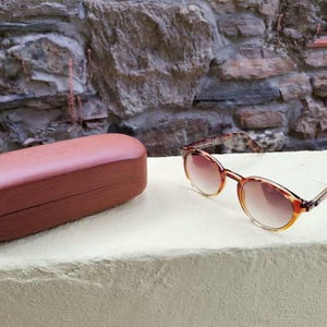 Round retro sunglasses,  atticus finch sunglasses, unisex sunglasses, gianni venturi italian sunglasses of tortoise