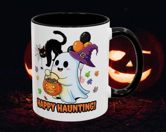 Halloween Black Cat Ghost Mug | Spooky Collectible Gift | Fall Decor