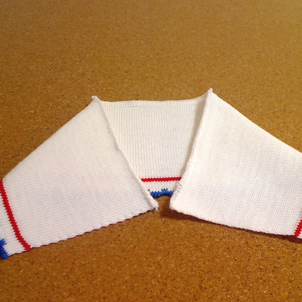 ON SALE: Set of 4 |Children's White/Red/Blue Scalloped Rib Knit Collar | T-Shirt/Sweatshirt Collar | Dress Trim | Polo Shirt Collar