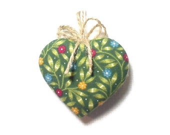 Green Heart Ornament | Gift Idea |  | Party Favor | Irish Decor | Tree Ornament | Handmade USA | Wreath Accent | Package Topper |  #1