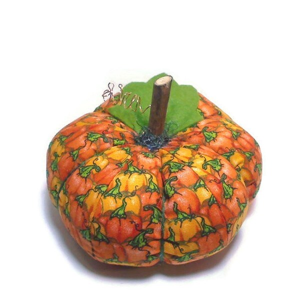 Size 7 | Orange Fabric Pumpkin | Halloween Pumpkin | Fall Decor | Table Centerpiece |Shelf Sitter, | Thanksgiving Decorations |Gift Idea |#6