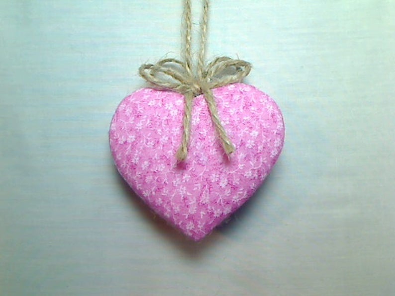 Party Favor Valentine/'s Day #2 Pink Heart Ornament Heart Decor Handmade Gift Tree Ornament |Wedding Bridal Valentine Ornament
